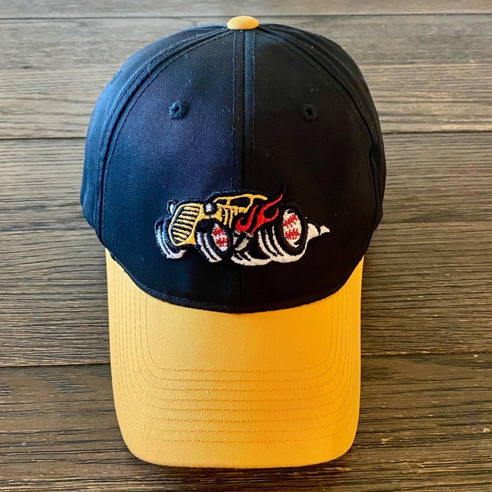 Vintage Hot Rods Hat Cap Adjustable Black Yellow Adult Small or Youth L Baseball